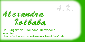 alexandra kolbaba business card